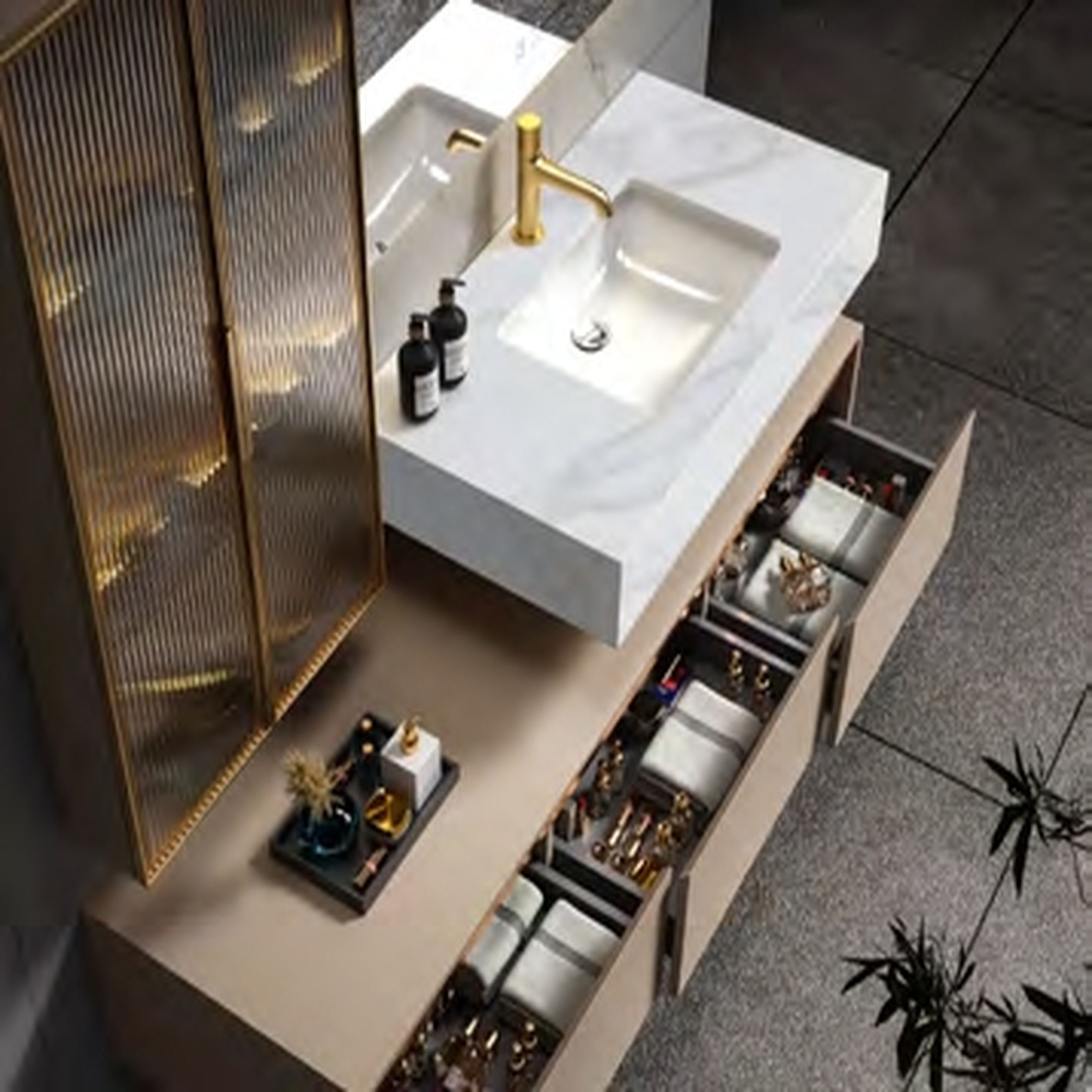 Bathroom Cabinet - MARS Series with Side Cabinet image 2