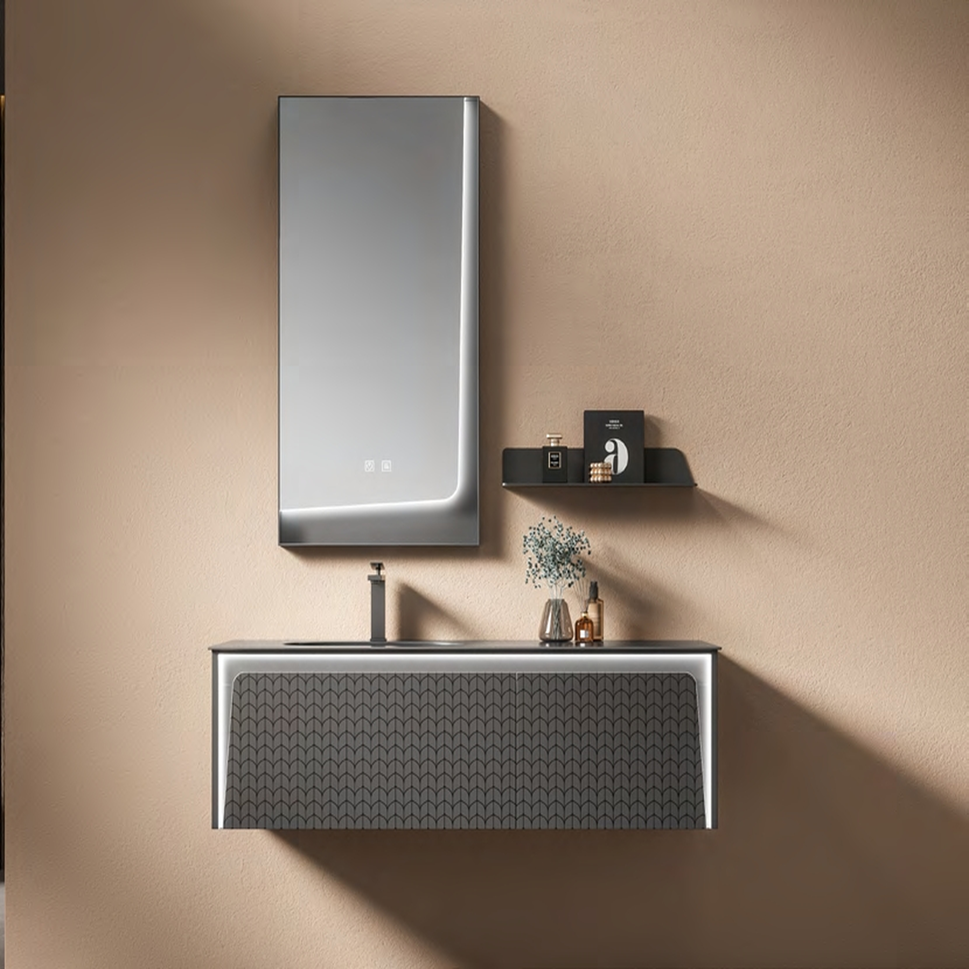 Bathroom Cabinet - MARS Series Stainless Steel Dark Grey