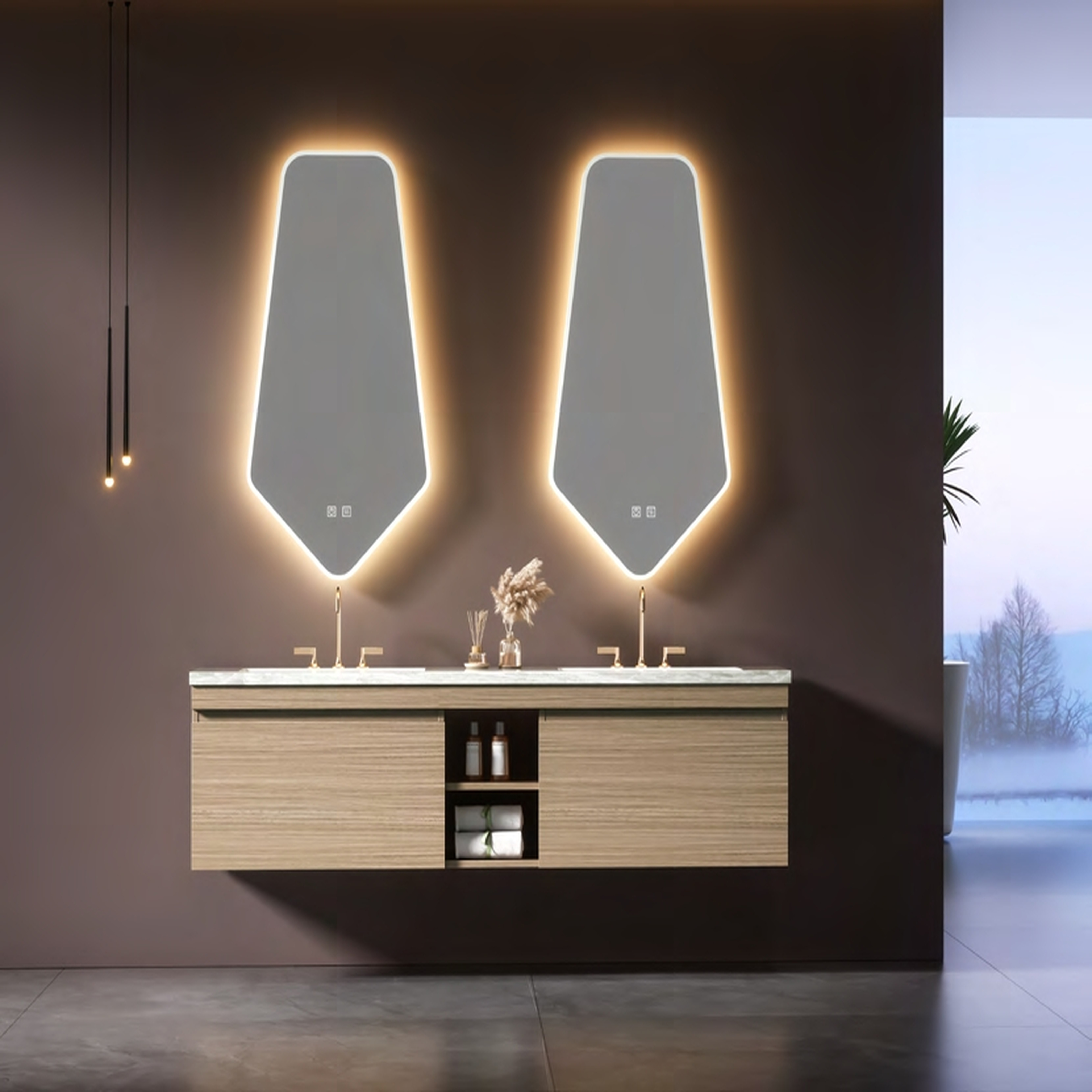 Bathroom Cabinet - MARS Series with Round Mirror